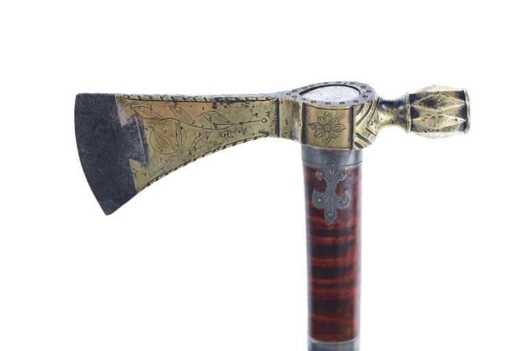 18th-Cent. Presentation Pipe Tomahawk ex-Museum - 9