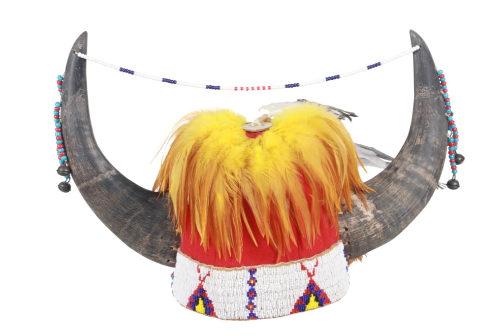 Early Blackfeet Split Buffalo Horn Headdress c1950: TBA