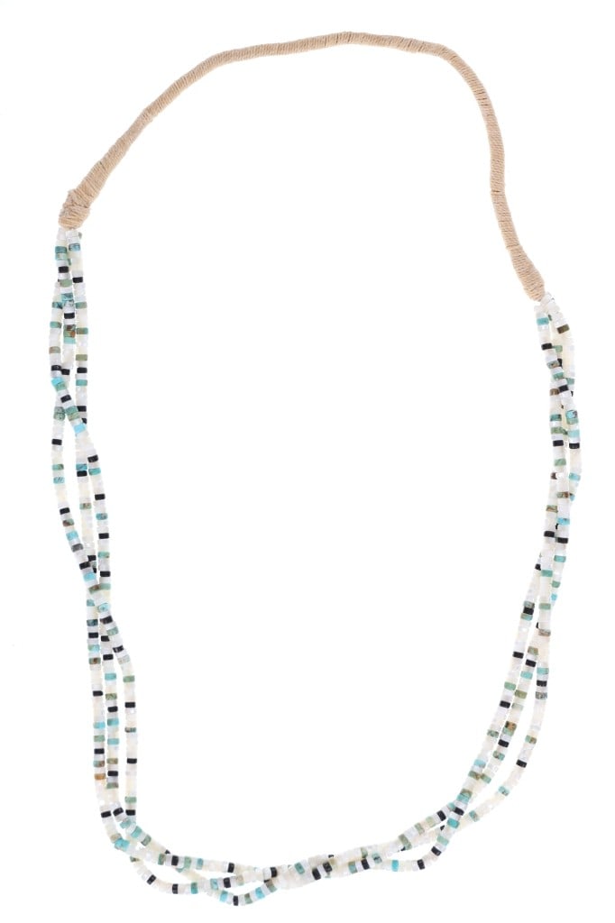 Navajo Marquez Multi Strand Multistone Necklace: Featured in this lot is this multi strand multistone necklace from Navajo artist Marquez Barlow. The necklace features a wonderfully and professionally crafted multi strand construction that shows mul