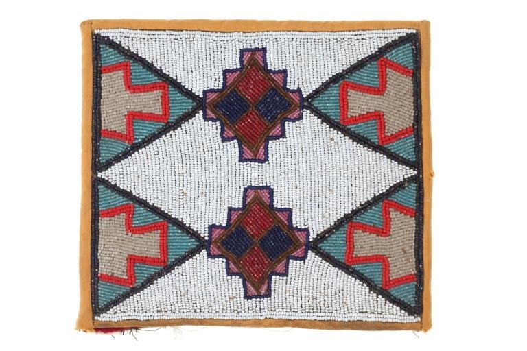 19th-Century Plateau Indian Beaded Flat Bag (1 of 5)