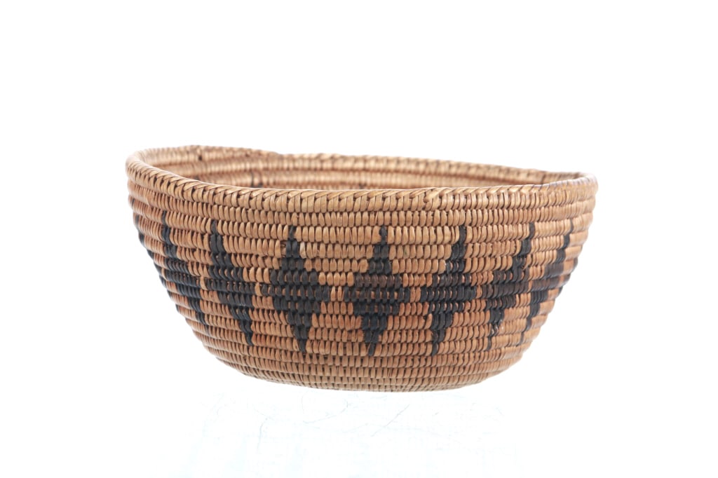 Yokut Indian Diamond Band Hand Woven Basket c 1910 (1 of 6)