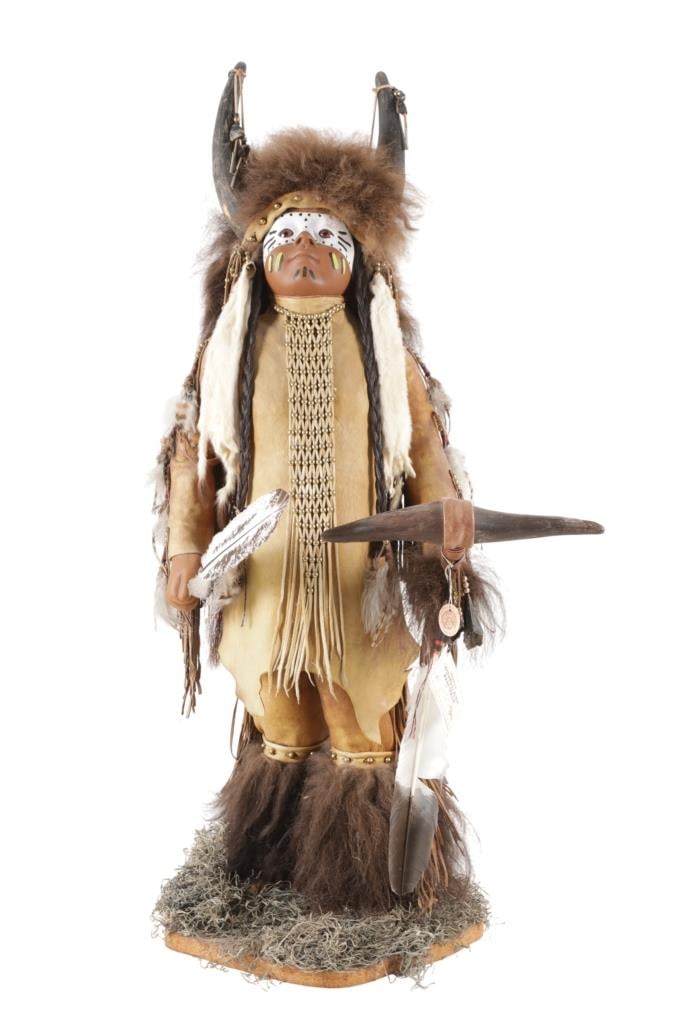Chippewa Buffalo Horn Headdress Full-Size Doll (1 of 18)