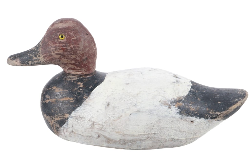 ca. 1940-50's Carved Redheaded Duck Decoy (1 of 9)