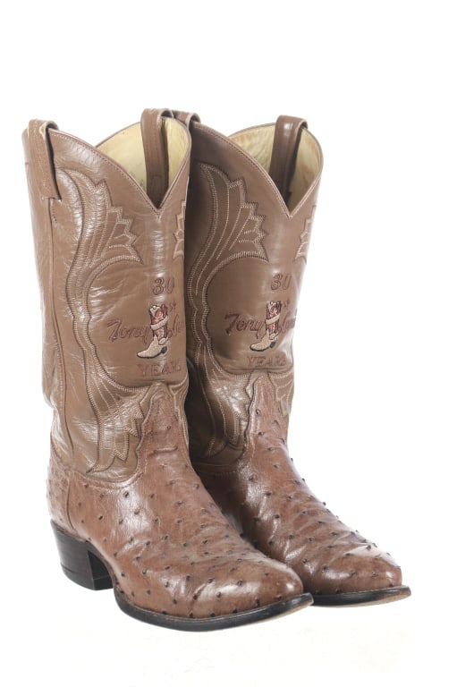 Tony Lama 30th Anniversary Full Quill Men's Boots: For your consideration is this pair of 30th Anniversary (1976), Tony Lama full quill Ostrich and leather boots. Tony Lama Sr., a U.S. Cavalry cobbler, founded Tony Lama Boots in El Paso, Texas, in 191