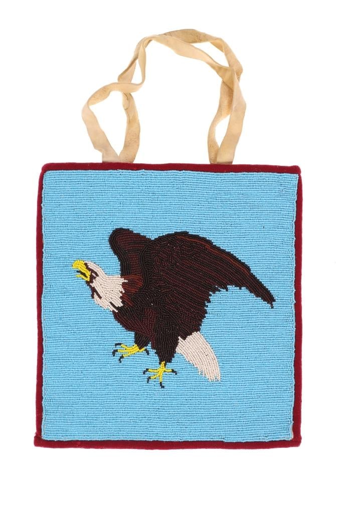 ca. 1940- Yakima / Nez Perce Eagle Beaded Flat Bag (1 of 3)