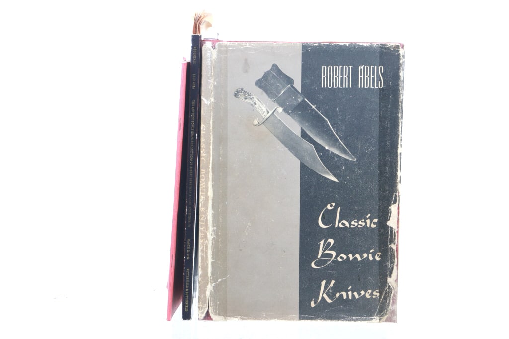 Antique Bowie Knife Collectors Literature Books: Featured in this lot is this antique Bowie Knife collectors literature books (3). There are three books in this collection all of Bowie Knife collectors subject matter. The first is "I*XL means I Exce