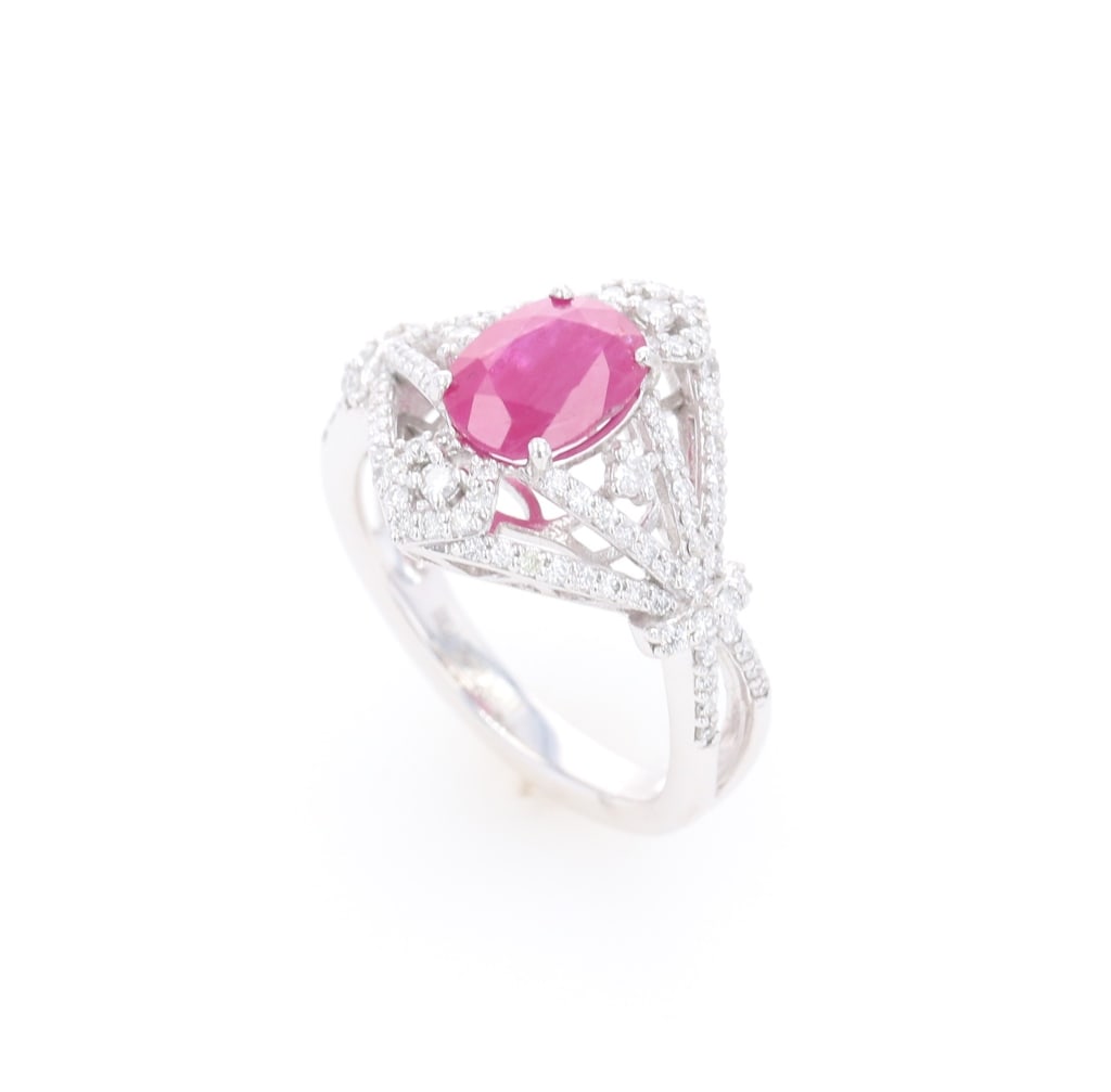 Rare Burmese Ruby GIA Certified Designer Ring - 3