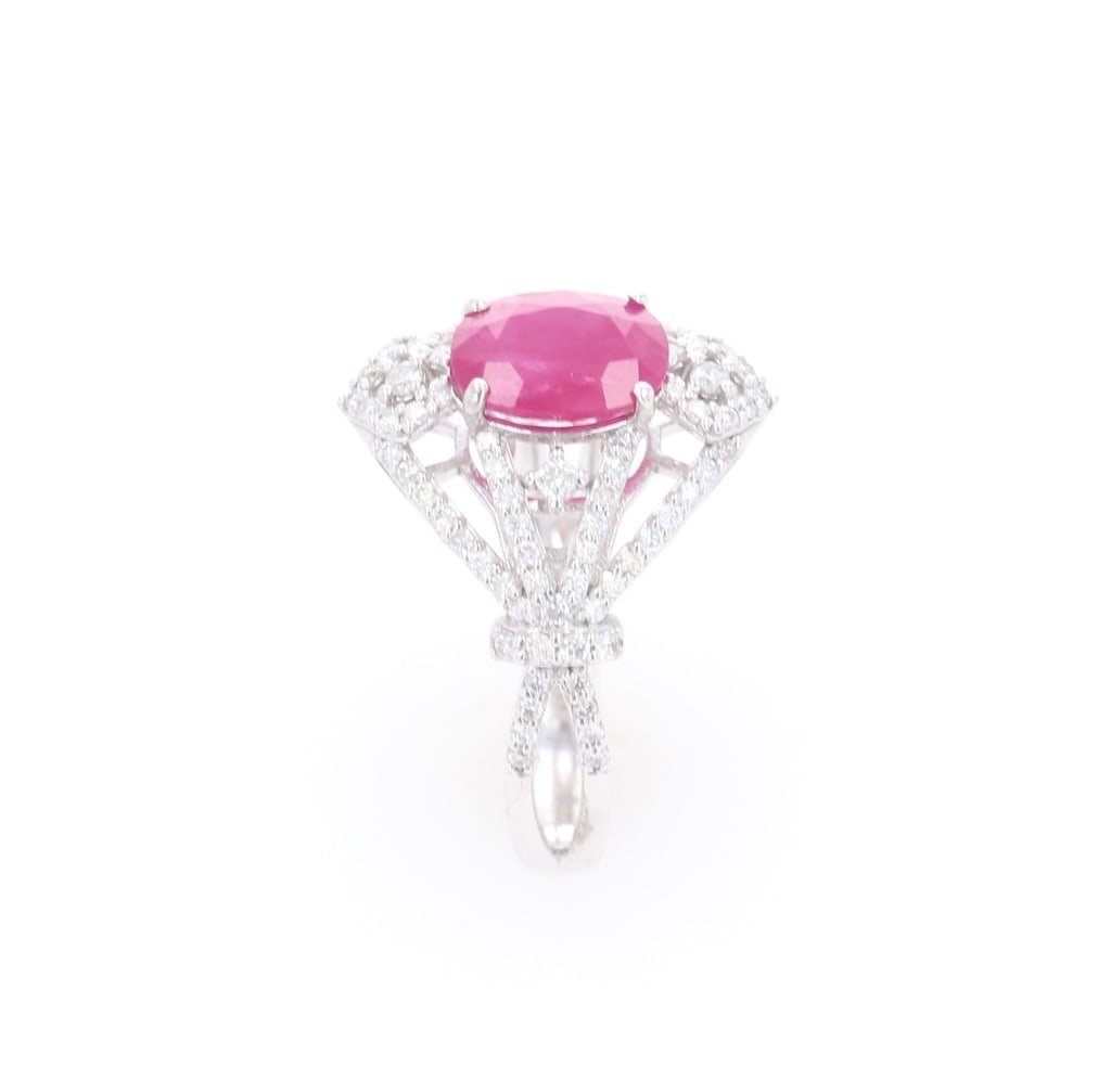 Rare Burmese Ruby GIA Certified Designer Ring - 8
