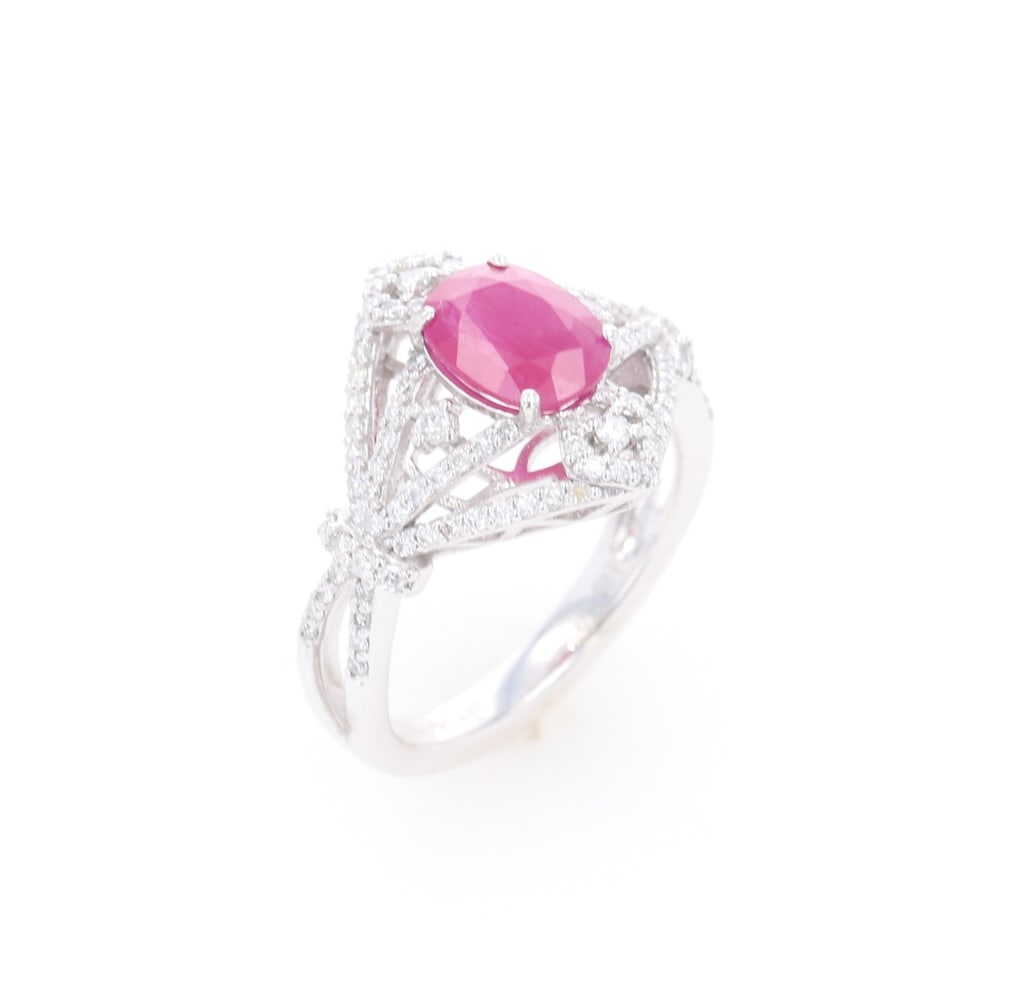 Rare Burmese Ruby GIA Certified Designer Ring - 9