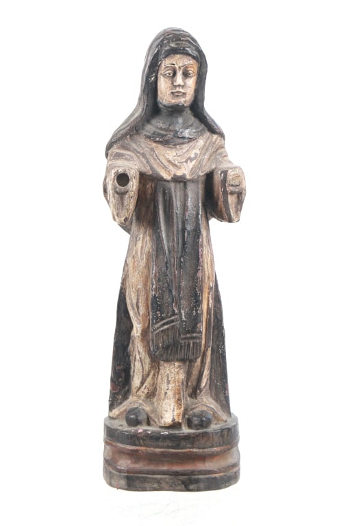 Spanish Handcarved Wood Santo Saint Barbara (1 of 8)