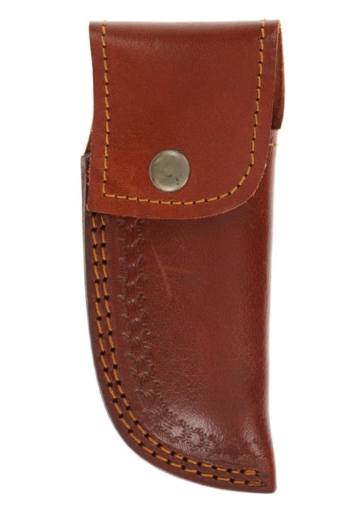 FANCY Damascus Steel Buffalo Horn Folding Knife: Featured in this lot is this FANCY Damascus Steel Buffalo horn folding knife circa 20th century. The folding knife is wonderfully and professionally crafted 1095 and 15N20 High-carbon steel constructi