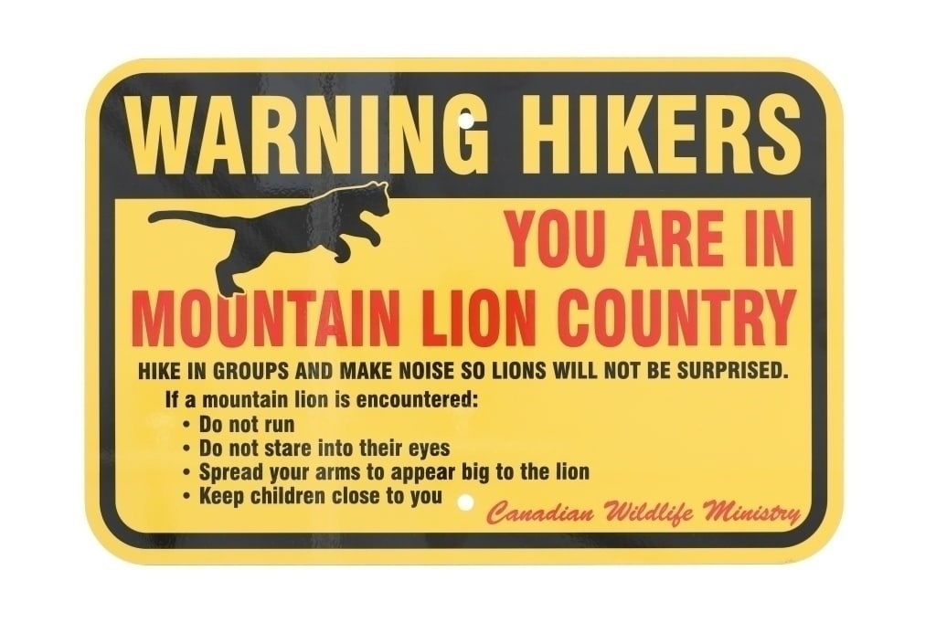 Mountain Lion Warning Sign from Canada (1 of 6)