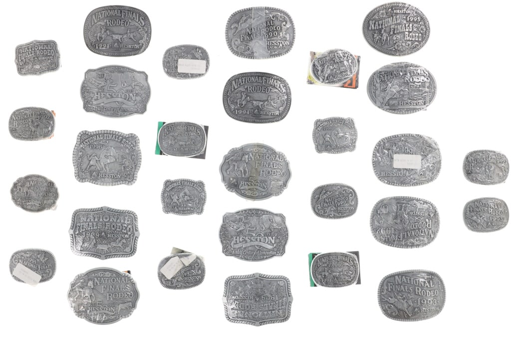 Hesston NFR Commemorative Buckles, 1990-1999 (1 of 8)