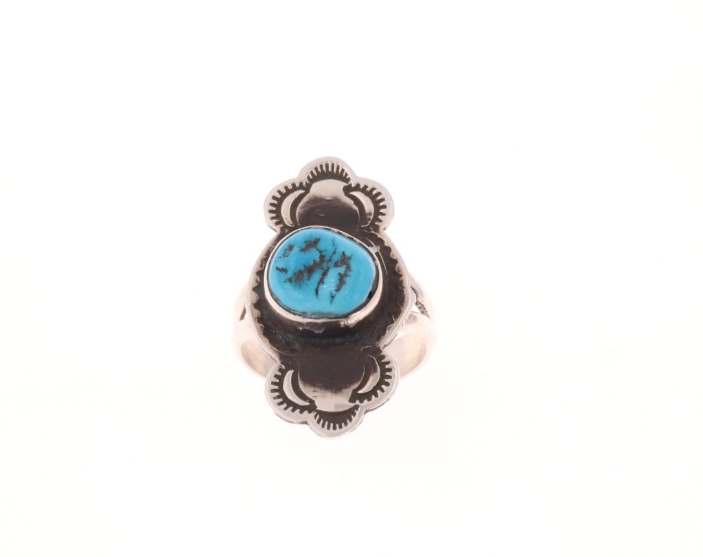 Navajo Ray Begay Jr Sterling Silver Turquoise Ring (1 of 8)