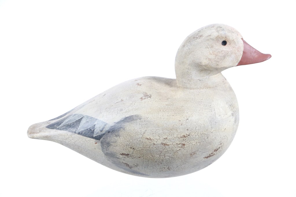 Early 1900 Original Hand Carved White Duck Decoy (1 of 9)