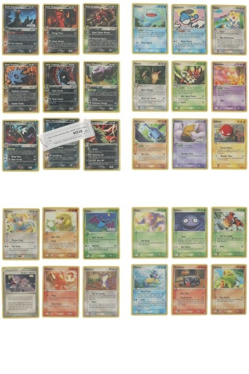 Pokemon EX Series Team Rocket Returns Deck: Featured in this lot is this incomplete Pokemon Team Rocket Returns deck from the EX Series circa 2004. When released, the set contained 109 base set cards and 2 secret rare cards for a total of 111