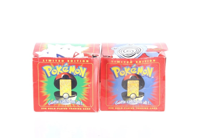 Two Pokemon 23K Gold Plated Trading Cards c. 1999 (1 of 19)