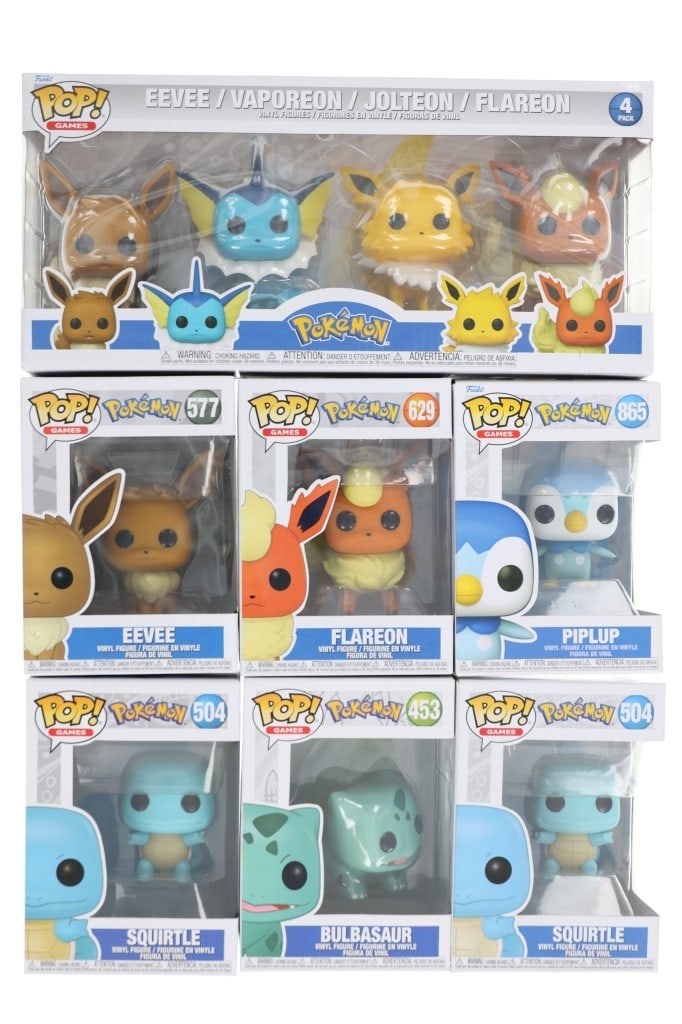 Pokemon Funko Pop! Figurine Collection (10): For your consideration are ten, Funko Pop! Games Pokemon figurines in their original boxes circa 2019-2022. This was a promotion between Funko and the Pokemon Company International where Funko would r