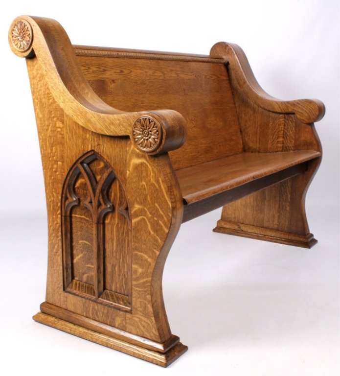 Antique Oak Church Pew Aug 31, 2013 North American Auction Company
