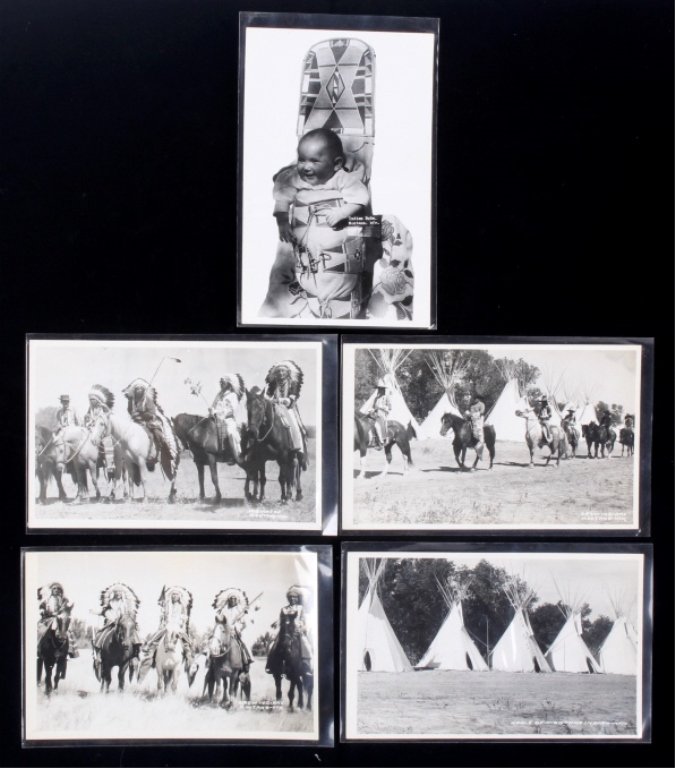 Montana Crow Indian Postcards by Roachen Billings: These are original postcard photographs all of the Montana Crow Native Americans. The prints are from Roachen Photo;s in Billings, Montana. The collection includes 5 original pieces showing great deta