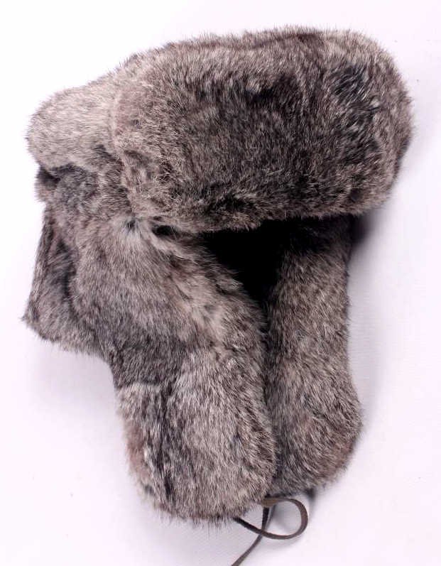 Vintage Golden Leaf Rabbit Fur Hat: This is a 'Russian Style' full fur hat showing wonderful condition for its vintage age. The hat is marked on the inside Golden Leaf and shows good craftsmanship. The inside has an approximate 19.75" c