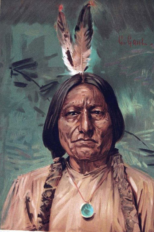 Sitting Bull by Gilbert Gaul (original 1890 print): The piece is marked across the top, "Eleventh Census of the United States Robert P. Porter, Superintendent" and across the bottom as, "Sitting Bull Sioux.- South Dakota, September 1890. Gilbert Gaul S