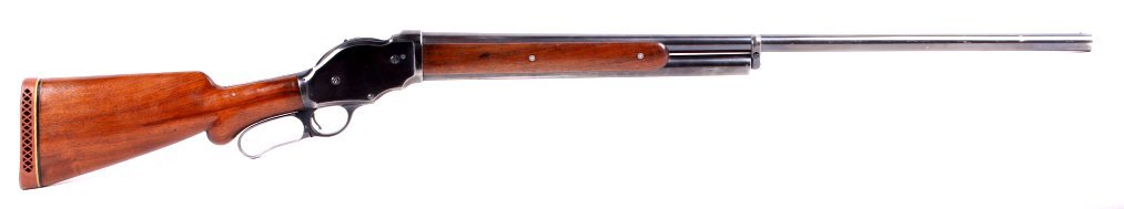 Winchester Model 1901 10 GA Lever Action Shotgun T: The Winchester Model 1901 is a lever action 10 gauge shotgun. It was designed by John Browning and is in excellent condition showing all of the original blue finish across the receiver and barrel. The