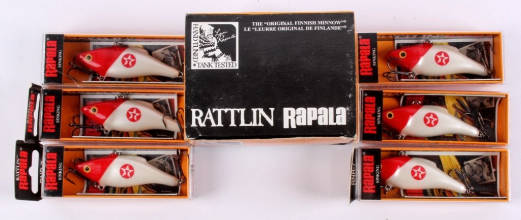 Rattlin' Rapala Finish Texaco Lure Set This is an: This is an original Texaco gas and oil collectible made in Finalnd by Rapala. This is the "Original Finnish Minnow" or " Le "Leurre Originnal De Finlande." These are each in mint condition and in the 