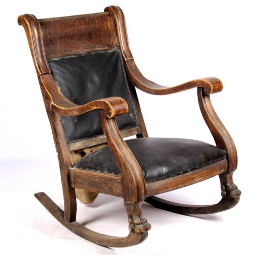 Late 1800's Oak Rocking Chair