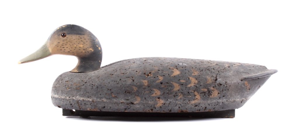1940's Wildfowler Carved Duck Decoy: This is from the Wildfowler Decoys, Inc company. Wildfowler began in 1939, in Old Saybrook, Connecticut. In 1957 the company had a tragic fire that destroyed the building and most of its contents. The