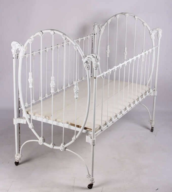 Antique Victorian Cast Iron Crib This is a cast ir