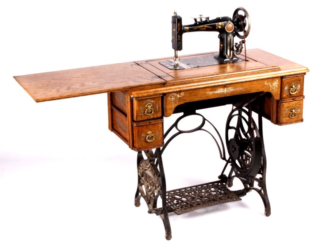 Antique Montgomery Ward Treadle Sewing Machine Thi