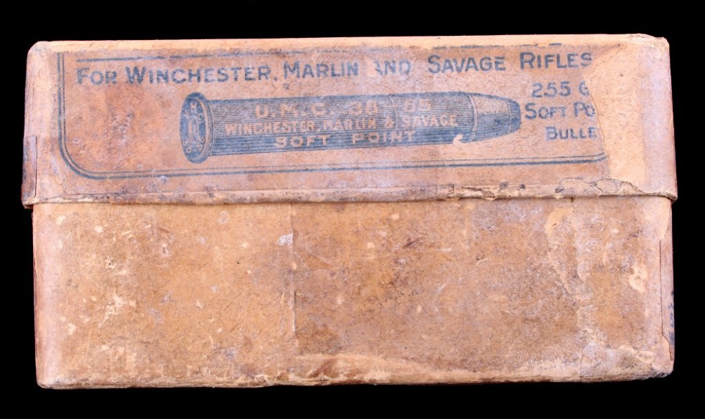 Union Metallic Cartridge .38-55 Soft Point Ammo Th: This is an original box of The Union Metallic Cartridge Co (UMC). .38-55 smokeless central fire cartridges. These are for Winchester, Marlin, and Savage Rifles, 255 grain soft point bullets. This is a