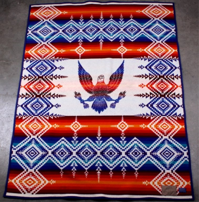 Beaver State Pendleton Blanket This lot features a: This lot features a Beaver State Pendleton wool blanket. It is 100% wool. The blanket is in very good condition showing bright, vivid colors. The blanket measures 54" x 72".