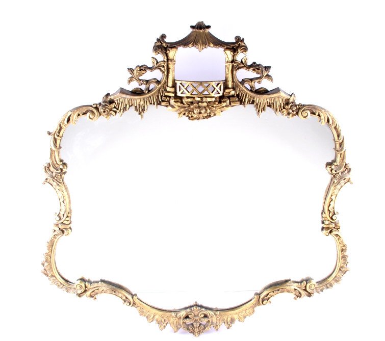 Victorian Gilded Wood Pedestal Mirror This is a ha: This is a hand made gilded gold wood framed mirror. The mirror shows excellent quality with wonderful details surrounding and early mirror. The piece is Victorian from the 19th century. This is a very