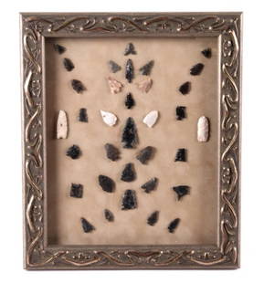 Idaho, Montana, Wyoming Arrowhead Collection The l: The lot features 34 original arrowheads from the Montana, Idaho, Wyoming area. The collection includes points such as: spear heads, bird points, blunt tips for stunning, scrapper, and