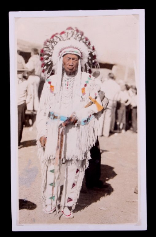 Antique Hand Tinted Photograph of Sam Tilden This: This lot features an antique hand tinted photograph of Sam Tilden. Sam Tilden was the nephew of Chief Joseph and a member of the Nez Perce Tribe. Born in 1868, Tilden was about 10 years old when the N