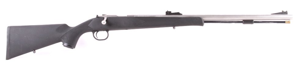 Traditions .50 Caliber Black Powder Rifle The barr: The barrel is marked, "14-13-038431-97 Made in Spain Traditions Old Saybrook, CT. U.S.A. Lighting Bolt-Action .50 Caliber 1:32**." This is a Black Powder rifle and is complete. Does not require FFL.