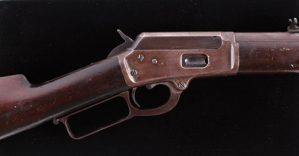 Marlin Safety Model 1889 .44-40 W Lever Rifle This: This is a Marlin Fire-Arms lever action repeating Safety Model 1889 rifle. The rifle shows a .44-40 W. caliber and smooth barrel with buckhorn sights. This has a serial number of 46089 and was manufac