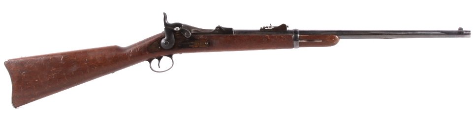 US Trapdoor Springfield 1884 Carbine 45-70-500 Thi: This is a United States Springfield Trapdoor Model 1884 Carbine in 45-70-500 (.45-70) caliber. Very rare original saddle ring carbine was used by the US Cavalry during the Serial number 554531, manufa