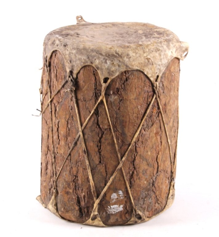 Cherokee Buffalo Rawhide Log Drum This is a Cherok