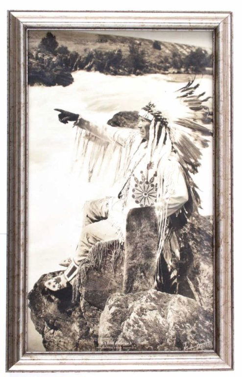 "The Command" Chief Koostata Schnitzmeyer This is: This is an original Antique Photograph that is marked; "The Command" then signed by Polson, Montana photographer, Herman Schnitzmeyer. The piece shows Kutenai Native American Indian Chief Koostata in