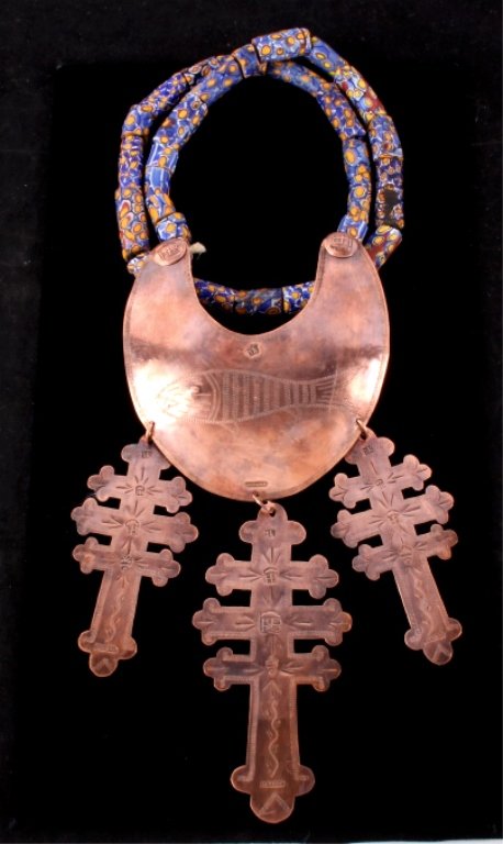 Hudson Bay Indian Trade Copper Fish Gorget 1800's: The lot features an original Trade Copper Fish Gorget hallmarked by I.K., Quebec, Canada 1780-1850’s. This over 200 year old piece has hand crafted using copper and has an impressive design showing