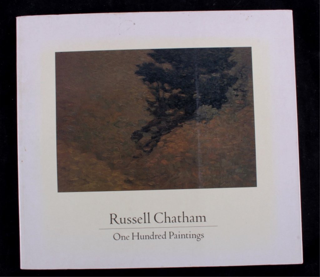 Russell Chatham One Hundred Paintings Book: Titled, "Russell Chatham One Hundred Paintings Essays by Jim Harrison, Chris Waddington and Russell Chatham." Clark City Press Copyright 1990. The books shows very good condition. Measures 10"x11".