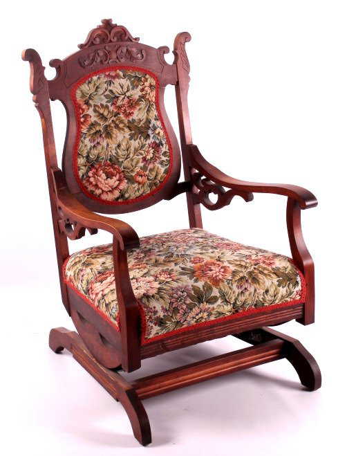 Antique Upholstered Rocking Chair - Antique Upholstered Rocking Chair
