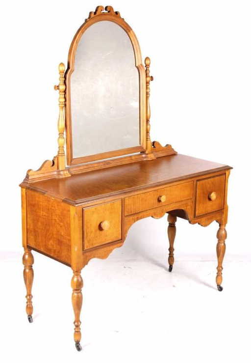 antique tiger maple vanity