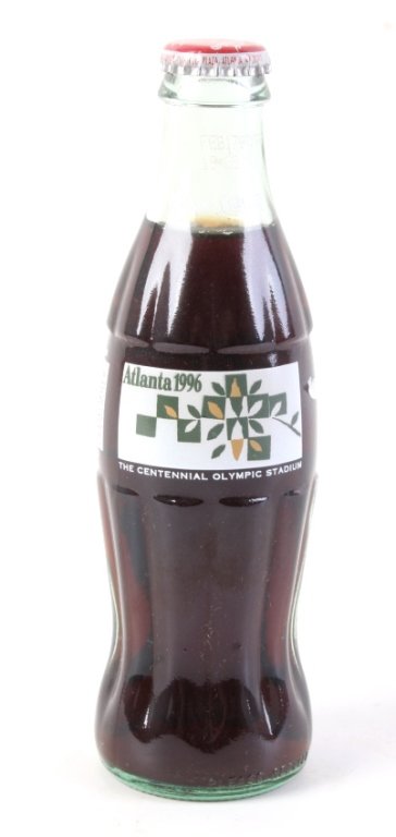 24 Coca Cola Bottle from 1996-97 in Wooden Crate: 24 Coca Cola bottles form 1996-97 in wooden Coke crate. the bottle range from the 1996 atlanta Olympics, The inaugral season at Turner Field, Super Bowl XXXI, And the 1997 Houston livestock show. Meas