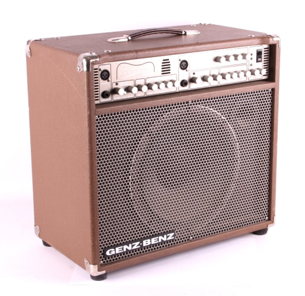Shenandoah Acoustic Pro Genz Benz Guitar Amplifier: This is a Shenandoah Acoustic Pro guitar amplifier made by Genz Benz. The amplifier features 200W output, 2 channels, 3-band active EQ with sweepable mid frequency, XLR and 1/4" inputs, dual DSP effec