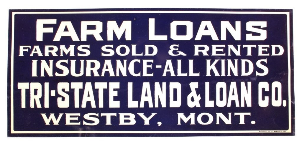Original Westby Montana Farm Loans Sign Early 1900 (1 of 6)