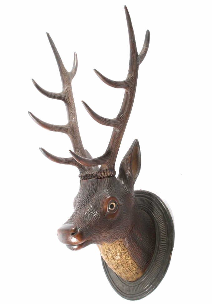 German Black Forest Carved Stag Mount 19th Century (1 of 10)